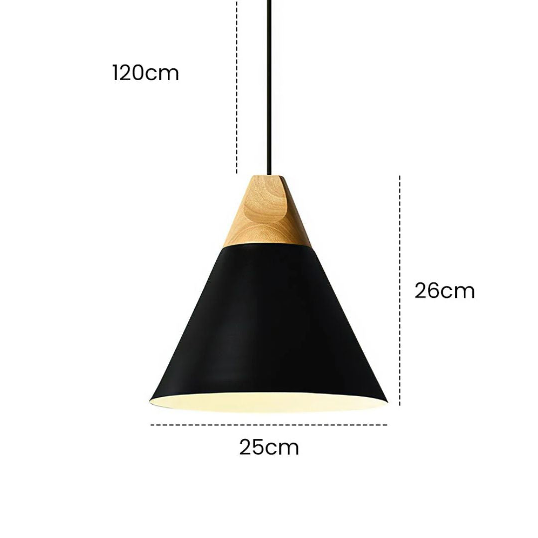 Ovia – Scandinavische Hanglamp van Hout & Aluminium