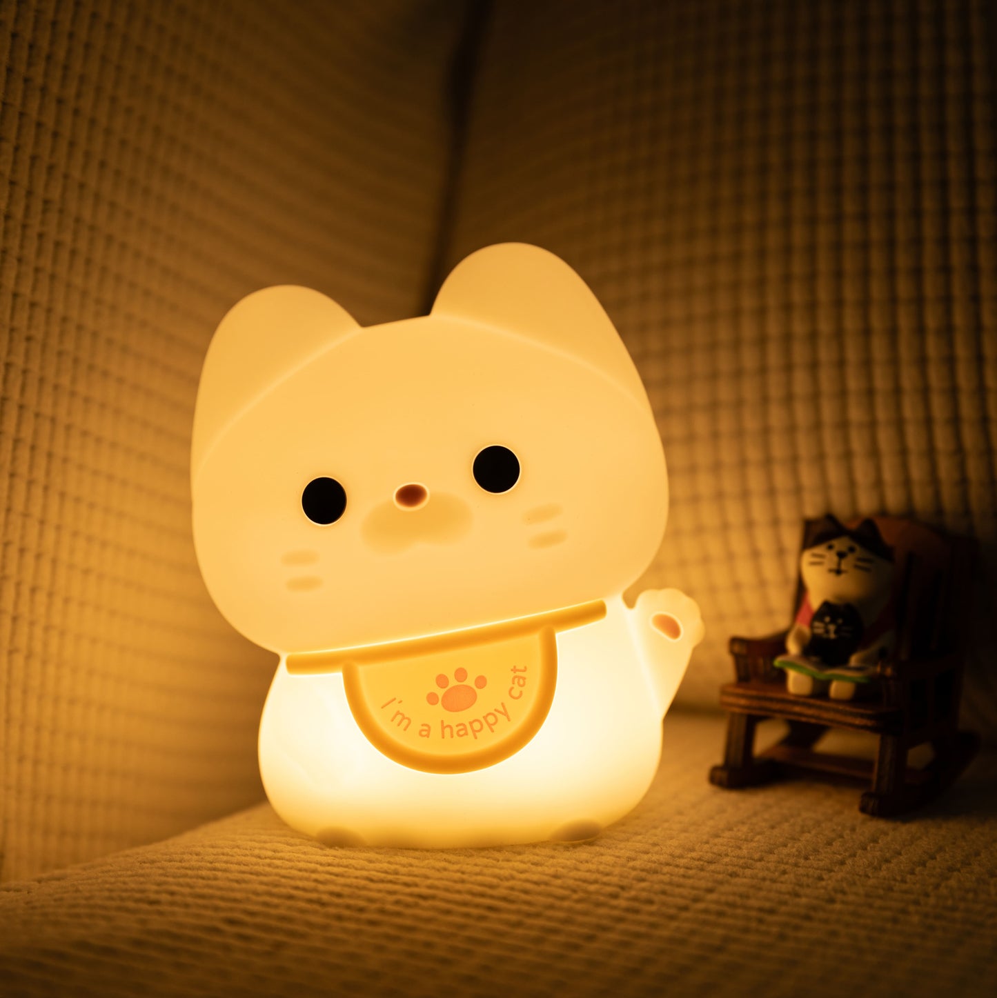 Happy – Gelukkige Kat Nachtlamp Kind LED Slaaplamp Babykamer