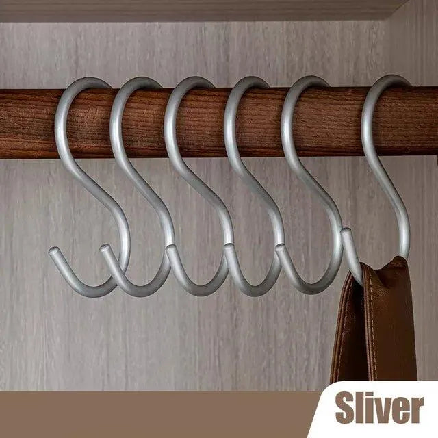 Elegante S-Vormige Haakhouders – Set van 5 Luxe Metalen Hangers in Goud of Zilver