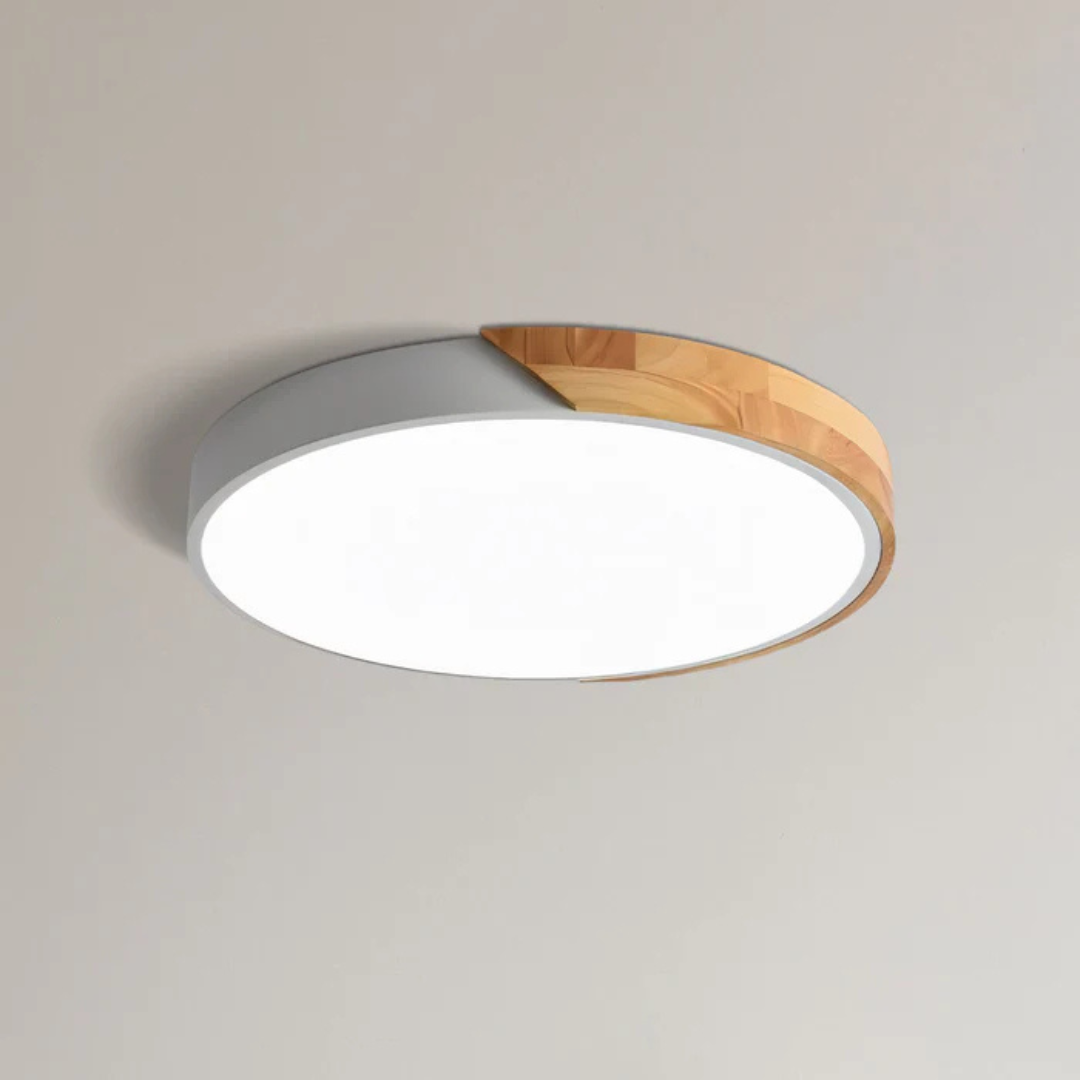 LED Plafondlamp met Scandinavisch Design van Hout & Acryl