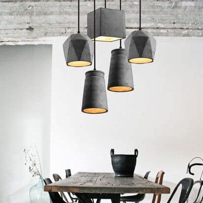 Industriële Cement Hanglamp met een Strak Design