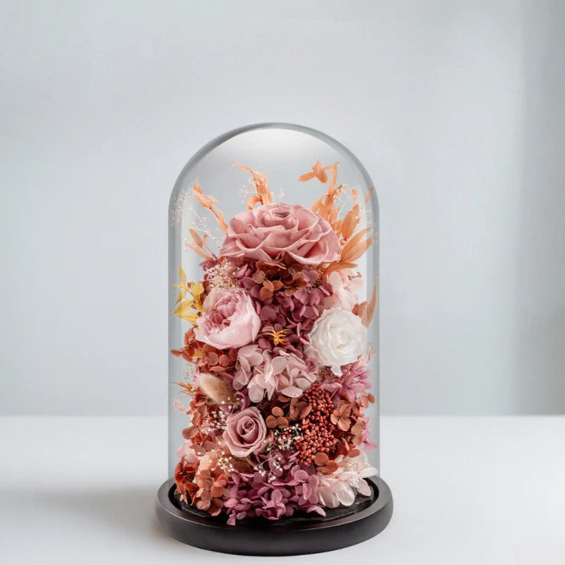 Floro – Nachtlamp met Gedroogde Bloemen onder Glas