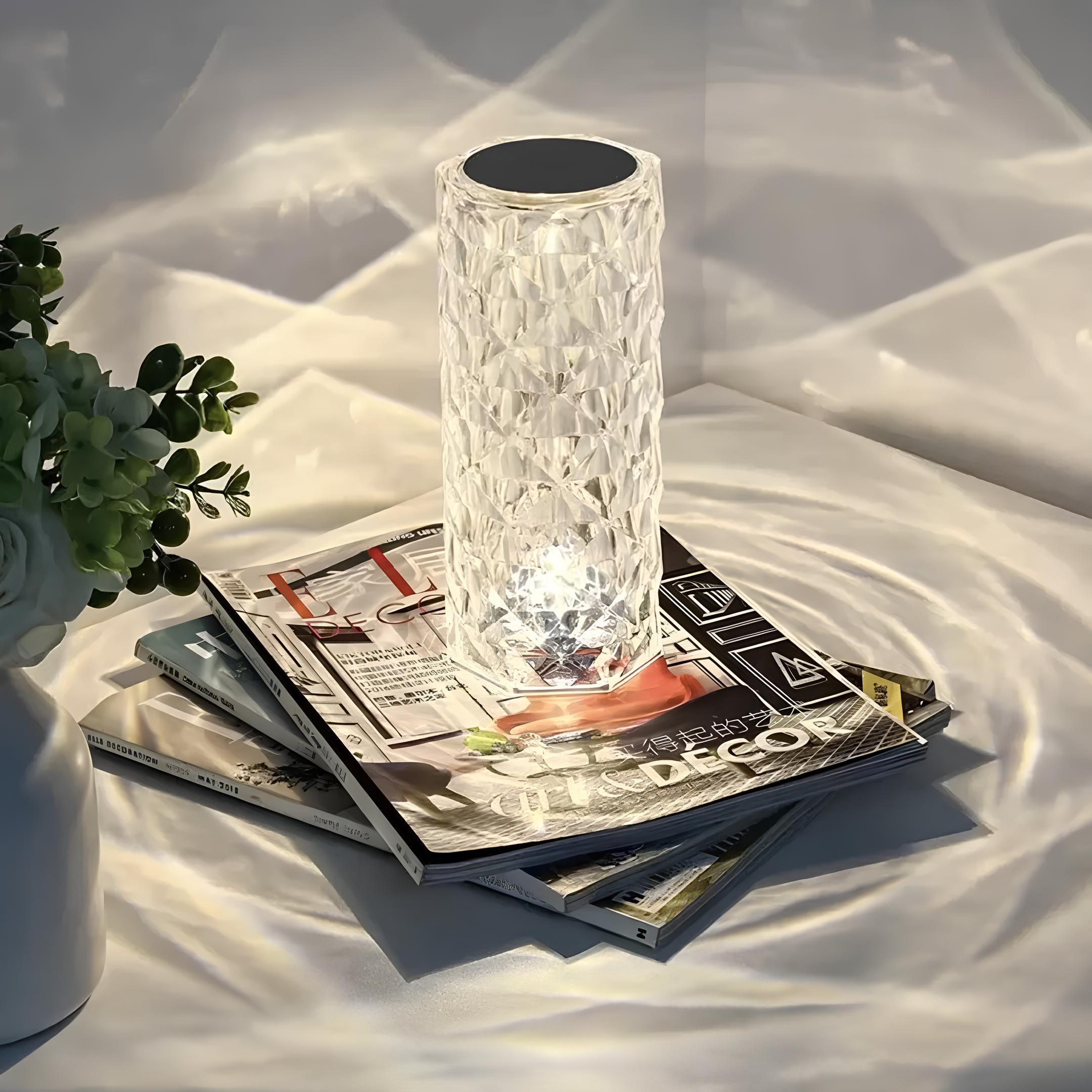 Baso – Sparkling Crystal Touch Tafellamp met Afstandsbediening & 16 Kleuren