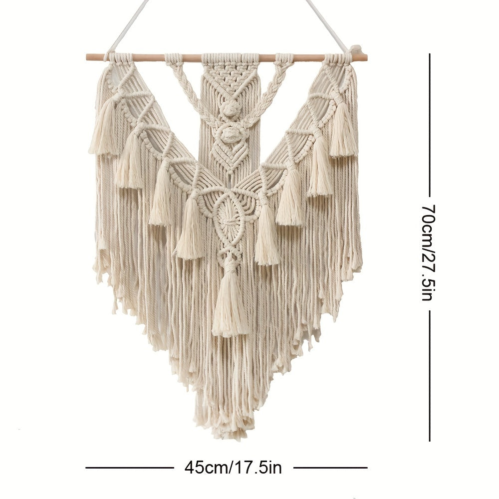 Bohemian Macramé Wall Decoration – Handwoven Cotton Wall Hanging
