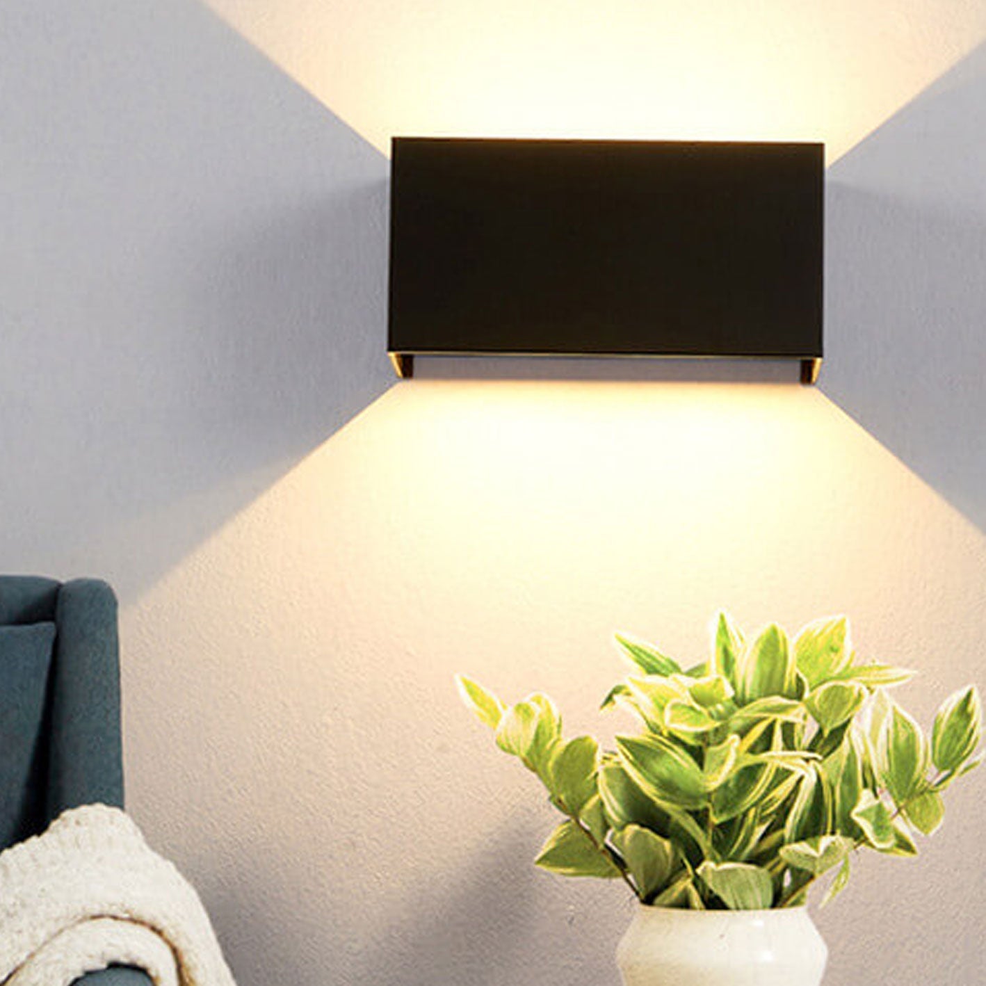 Moderne LED Up & Down Buitenlamp | Waterdichte Rechthoekige Wandlamp