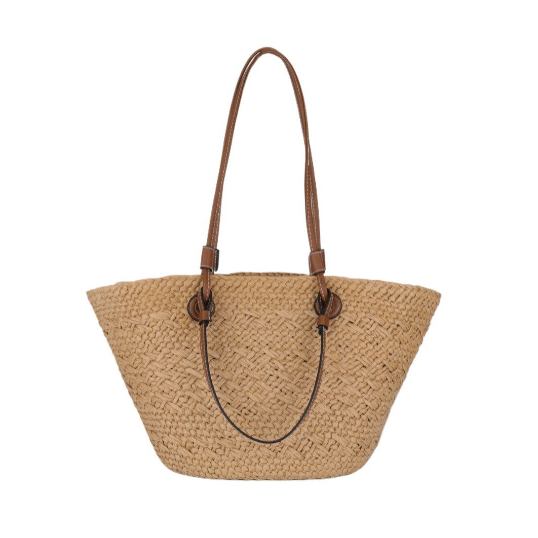 Zomerse Strandtas Van Stro | Geweven Tas Voor Strand, Reizen & Dagelijks Gebruik