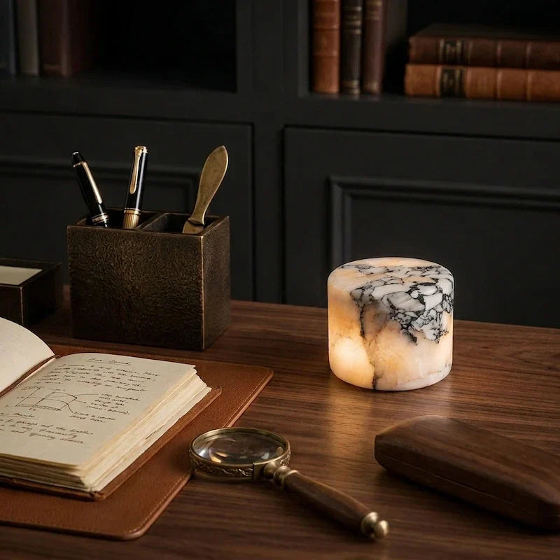 Oplaadbare Marmeren Tafellamp – LED Touch Bedlamp op USB