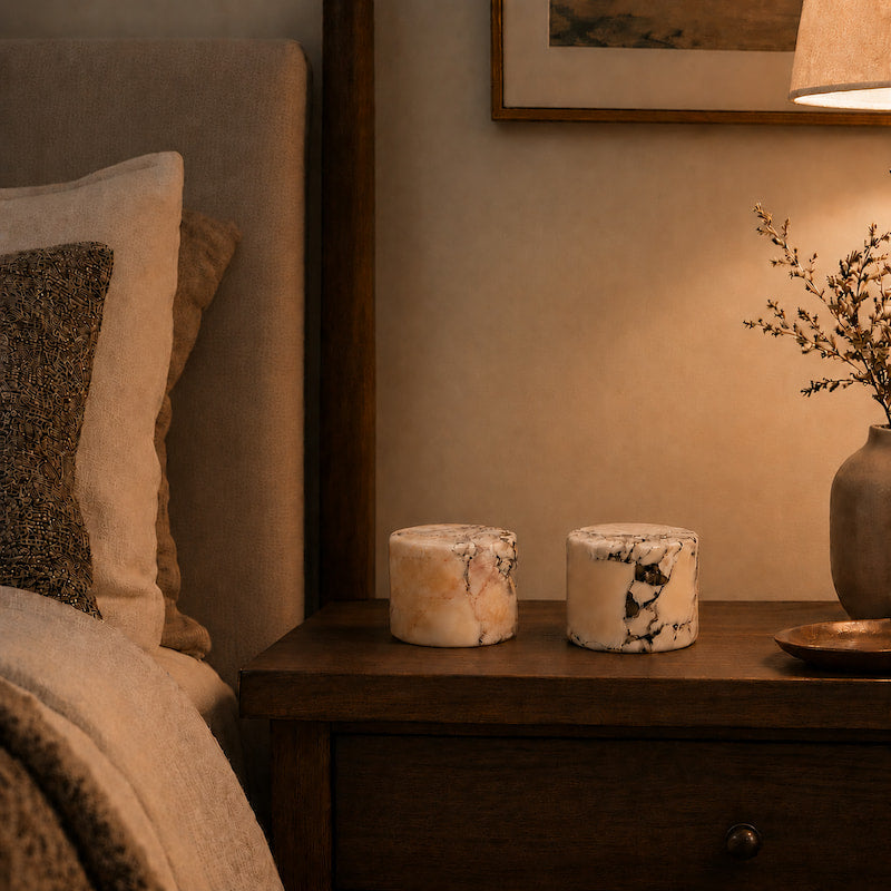 Oplaadbare Marmeren Tafellamp – LED Touch Bedlamp op USB