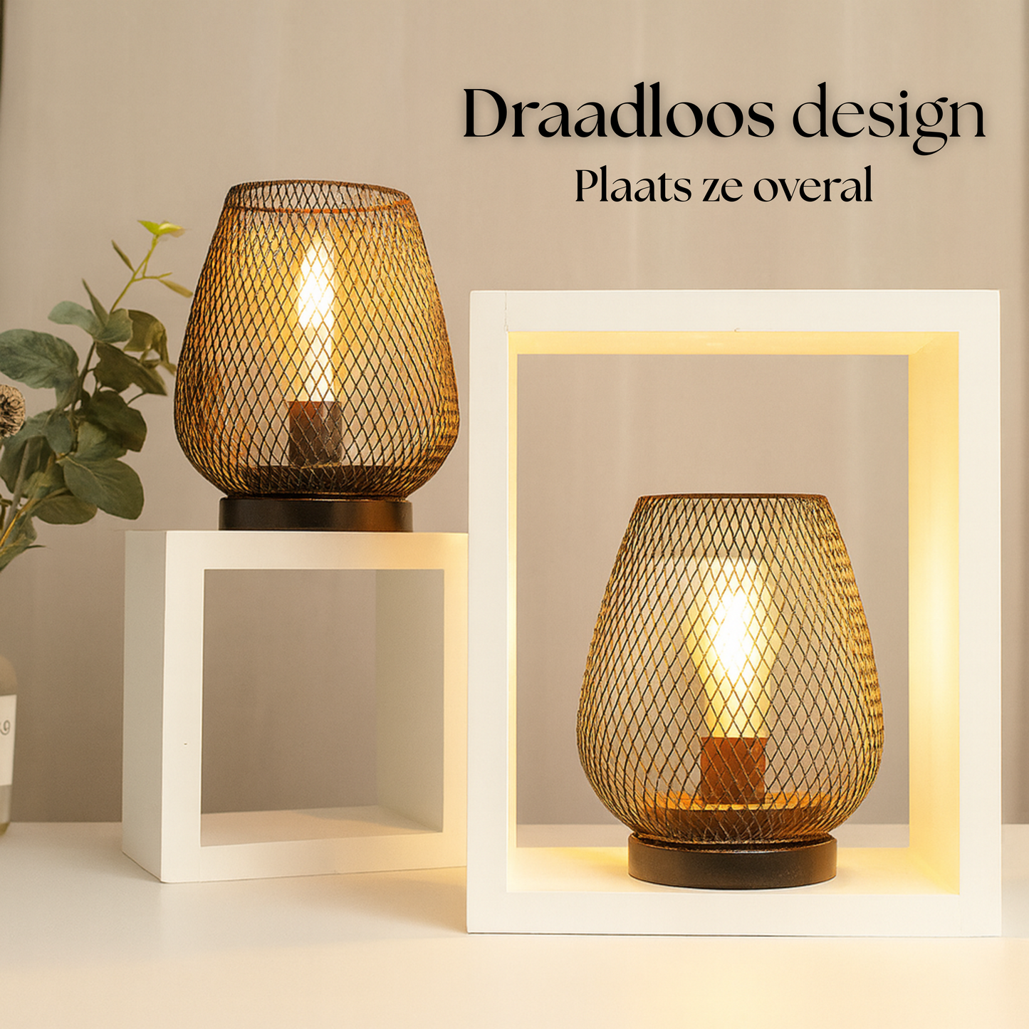 Ore – Metalen Tafellamp met Draadwerk & Warm LED-licht