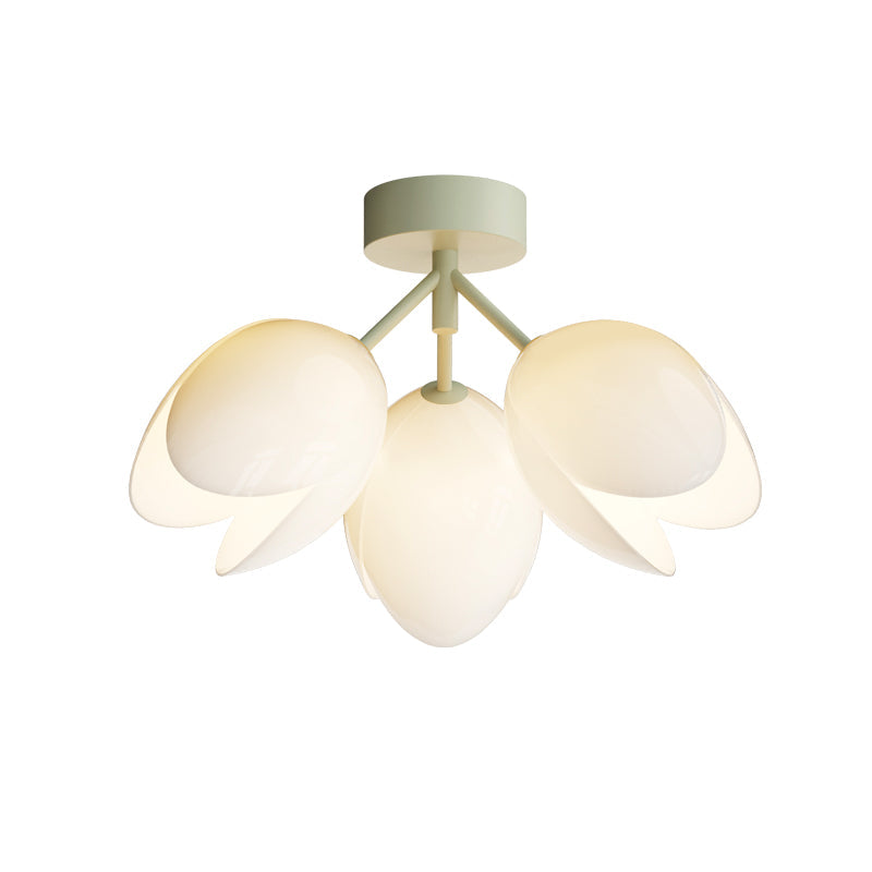 Scandinavische Moderne Plafondlamp – Wit/Groen – 1 of 3 Lichtbronnen