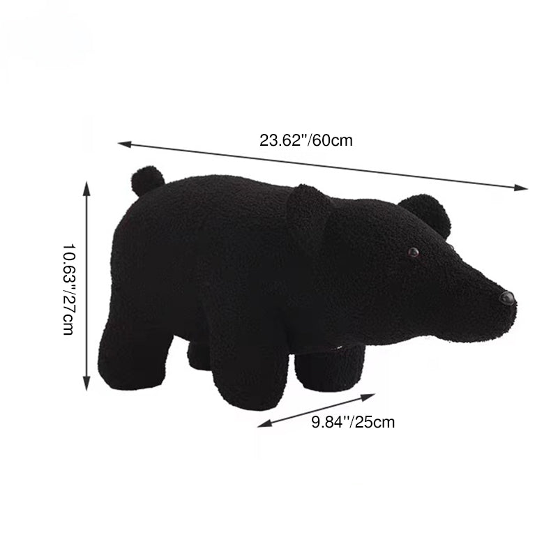 Pluche Kinderkrukje in Teddy Fleece met Houten Frame voor Woonkamer en Slaapkamer