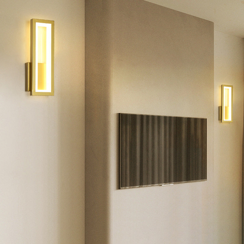 Moderne Rechthoekige LED Wandlamp – Minimalistisch Design in Zwart, Wit of Goud