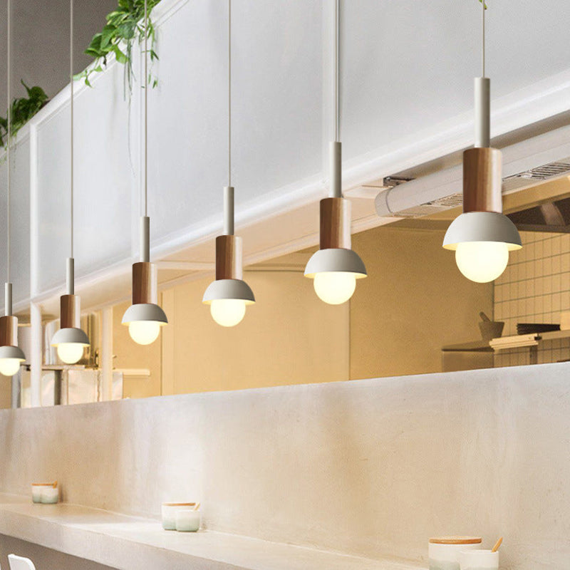 Scandinavische Houten Hanglamp – Roze / Geel / Groen – E26 Fitting