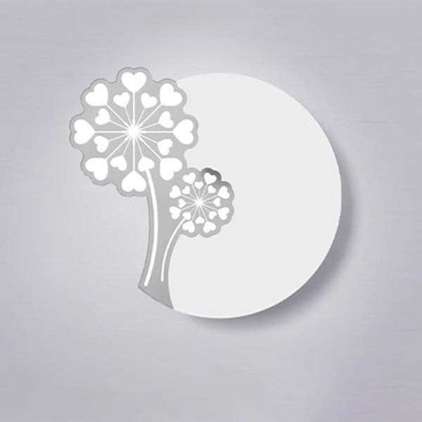 Minimalistische LED Wandlamp met Natuurmotief – Paardenbloem, Veer, Ginkgo Blad of Klavertjevier