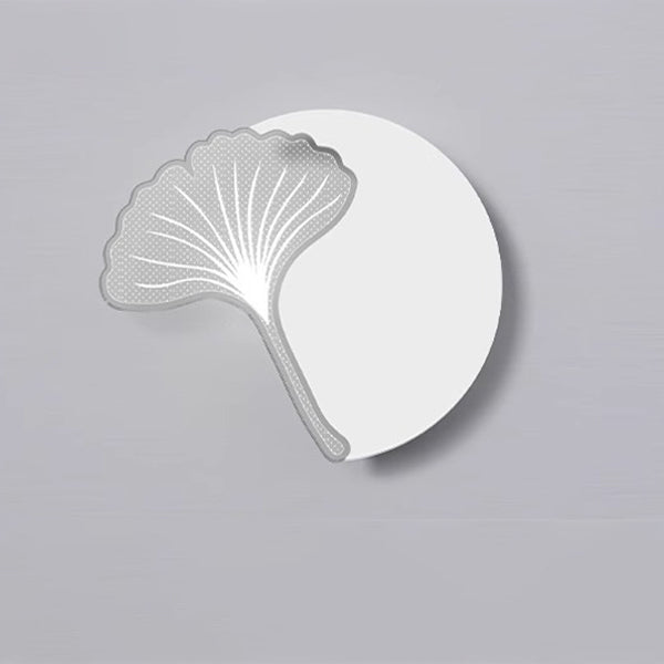 Minimalistische LED Wandlamp met Natuurmotief – Paardenbloem, Veer, Ginkgo Blad of Klavertjevier
