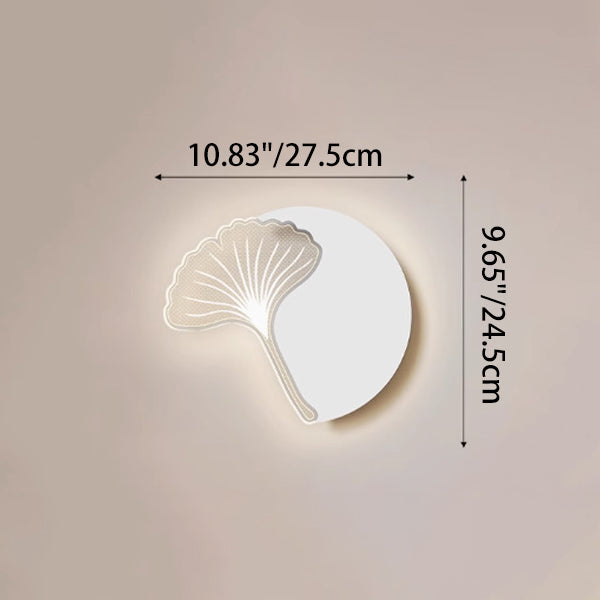 Minimalistische LED Wandlamp met Natuurmotief – Paardenbloem, Veer, Ginkgo Blad of Klavertjevier