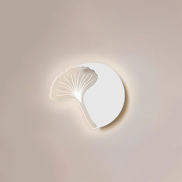 Minimalistische LED Wandlamp met Natuurmotief – Paardenbloem, Veer, Ginkgo Blad of Klavertjevier