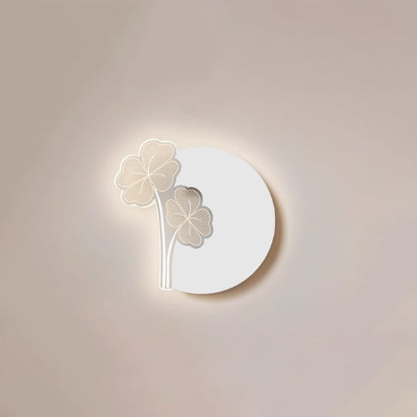 Minimalistische LED Wandlamp met Natuurmotief – Paardenbloem, Veer, Ginkgo Blad of Klavertjevier