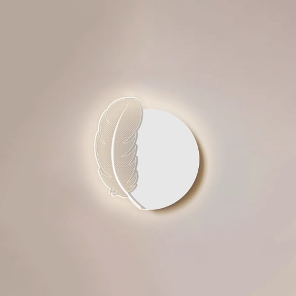 Minimalistische LED Wandlamp met Natuurmotief – Paardenbloem, Veer, Ginkgo Blad of Klavertjevier