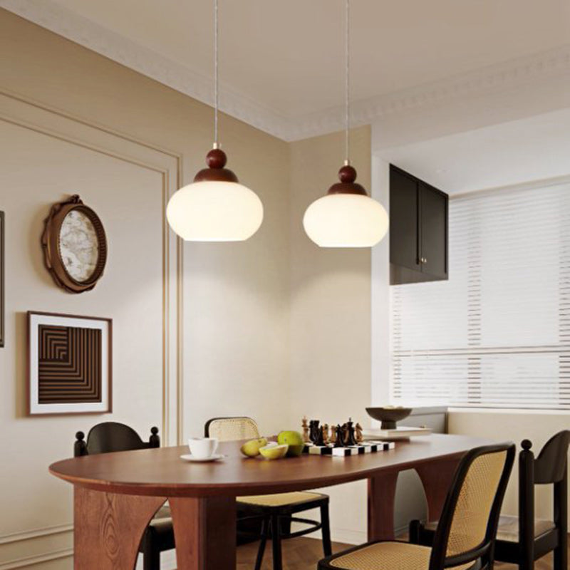 Minimalistische Walnoot Houten Hanglamp – Modern Acryl/IJzer – E26 Fitting