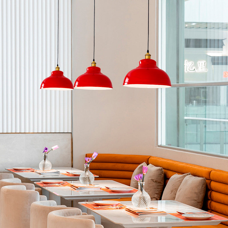 Industriële Rode Hanglamp – IJzeren Design – 1-licht, 3 Maten