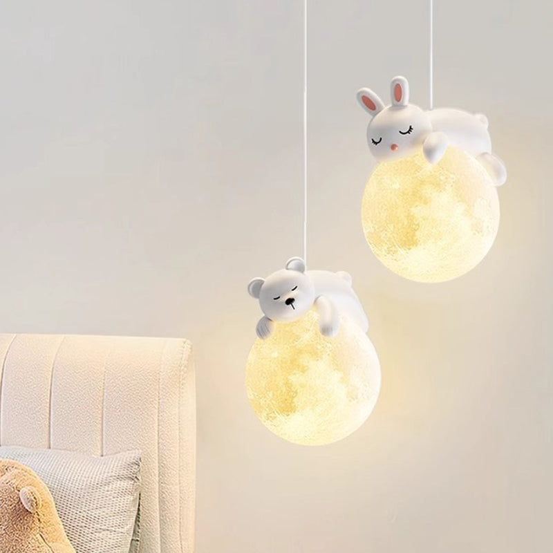 Minimalistische Witte Hanglamp met Cartoon Design en G9 Fitting
