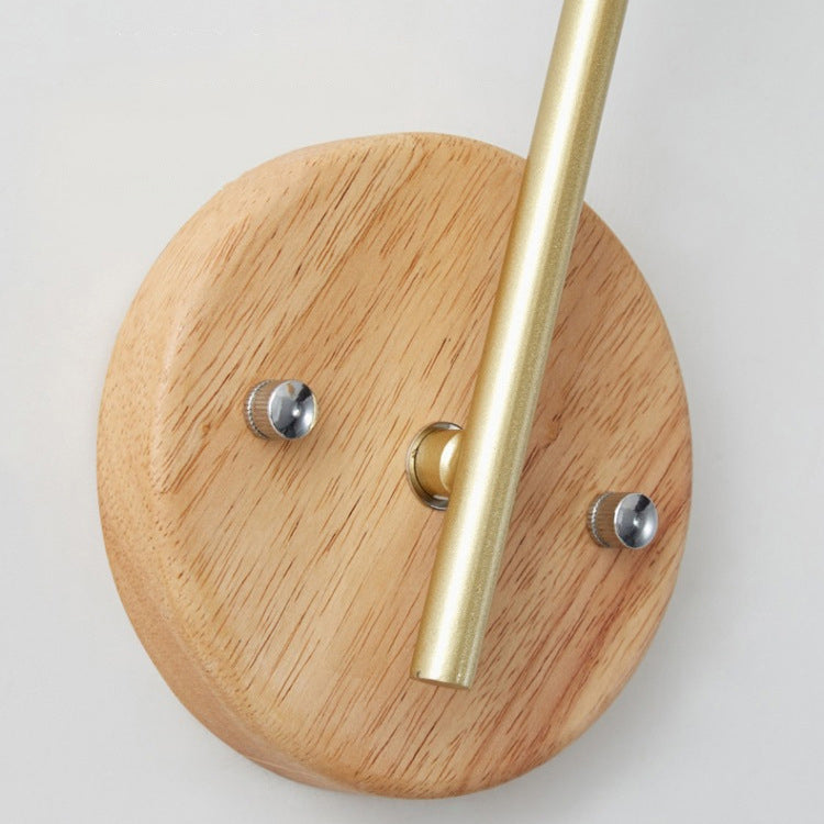Minimalistische Wandlamp van Rubberwood & Glas – Goud – 3 Designs