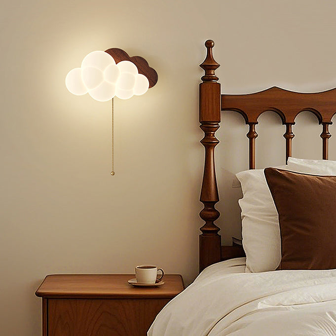 Vintage LED Wandlamp met Afstandsbediening – Walnoot/Wit – 24W Dimbaar