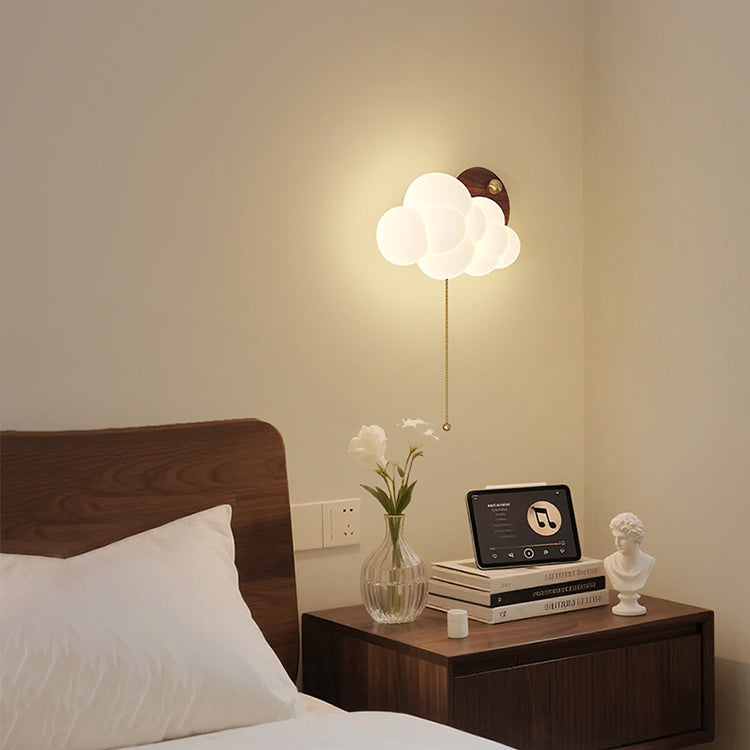 Vintage LED Wandlamp met Afstandsbediening – Walnoot/Wit – 24W Dimbaar