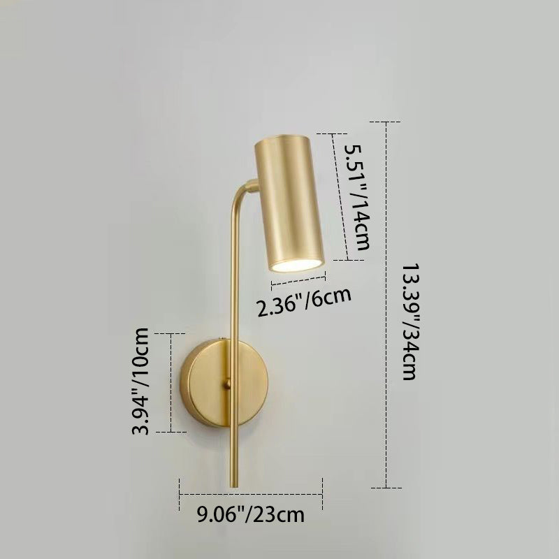 Industriële Draaibare Wandlamp – Zwart of Goud – 1-lichts Cilinderdesign