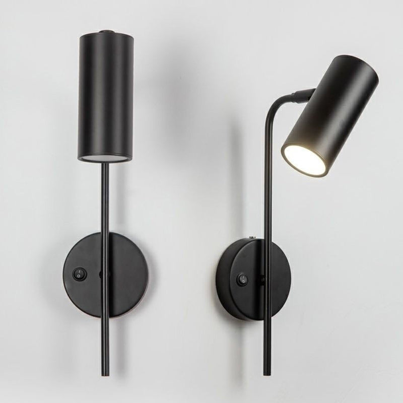 Industriële Draaibare Wandlamp – Zwart of Goud – 1-lichts Cilinderdesign