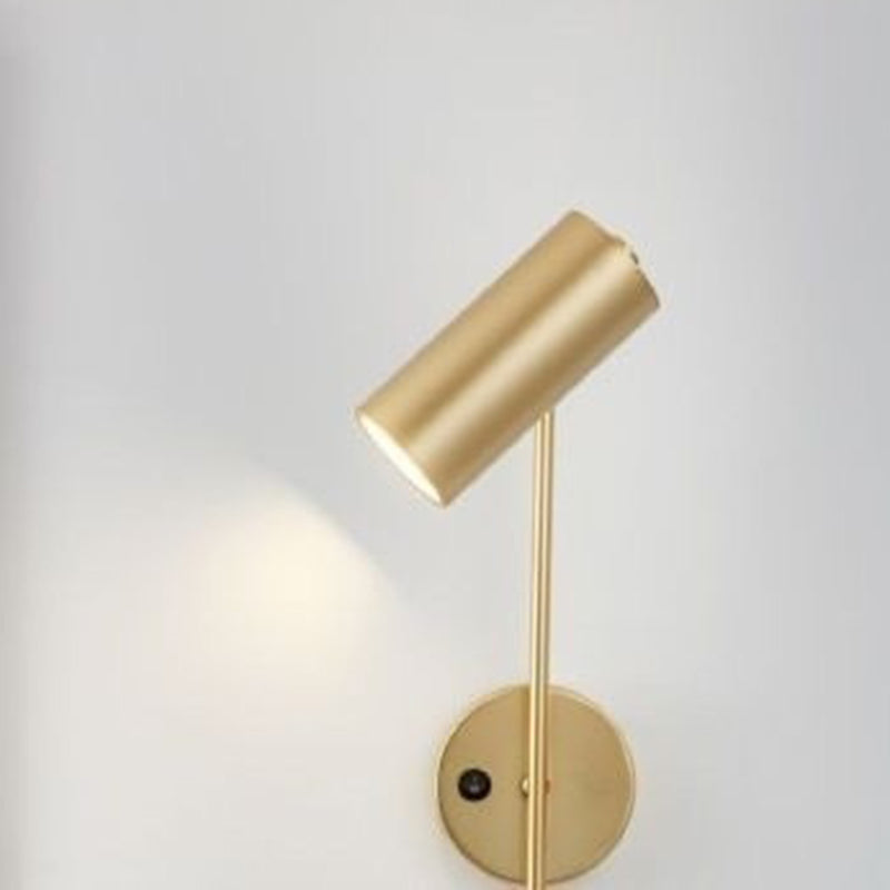 Industriële Draaibare Wandlamp – Zwart of Goud – 1-lichts Cilinderdesign