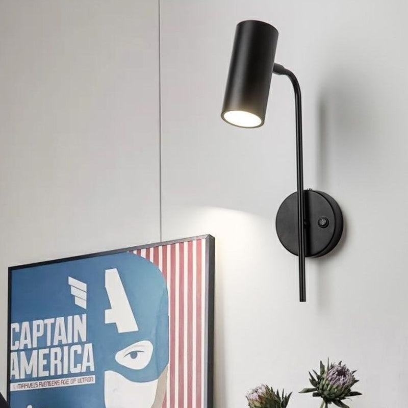 Industriële Draaibare Wandlamp – Zwart of Goud – 1-lichts Cilinderdesign