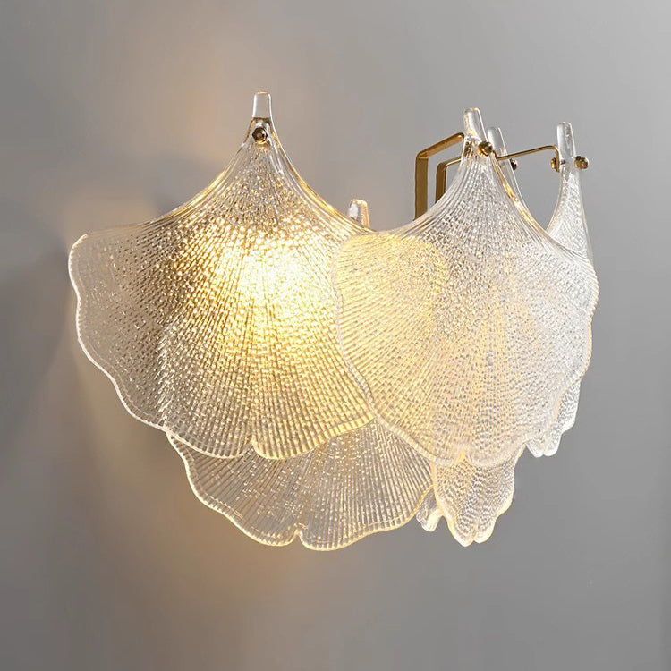 Luxe Wandlamp met Glazen Kap – Transparant/Goud – (2 Lichtbronnen)