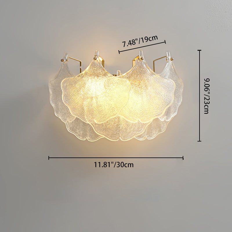 Luxe Wandlamp met Glazen Kap – Transparant/Goud – (2 Lichtbronnen)