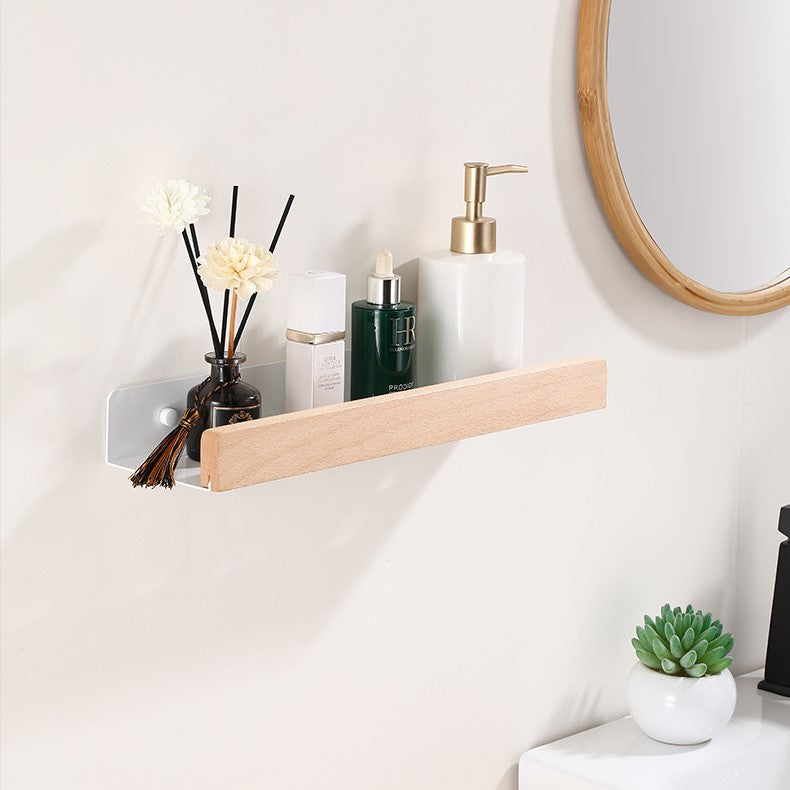 Étagère de douche en bois sans perçage – Élégante et pratique