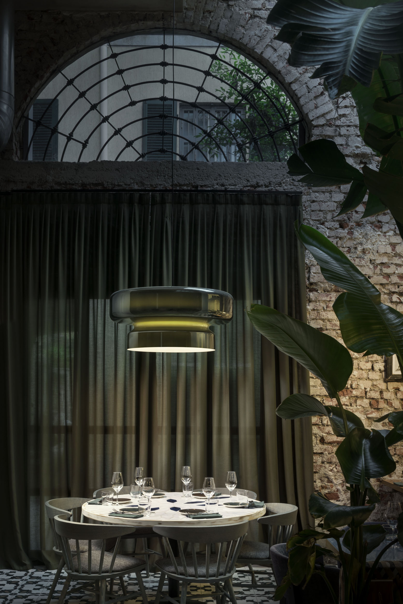 Retro LED Hanglamp van Glas & Metaal