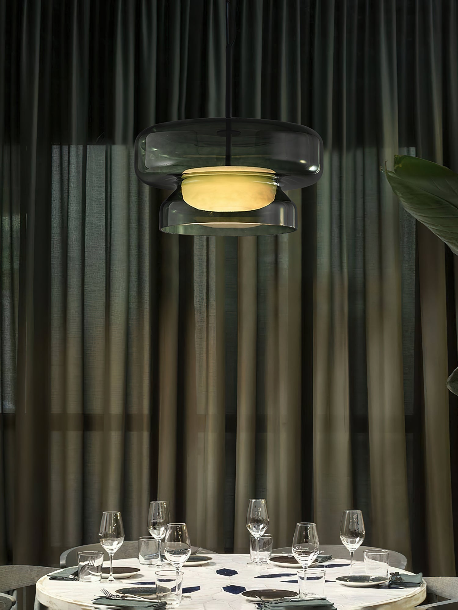 Retro LED Hanglamp van Glas & Metaal
