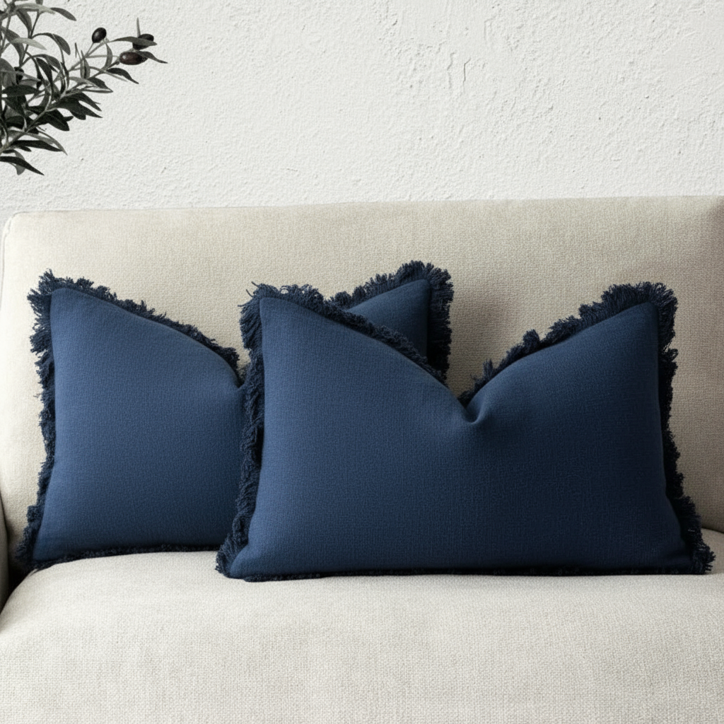 Decoratieve Katoen Linnen Kussenslopen Luxe Woonaccessoire Set van 2