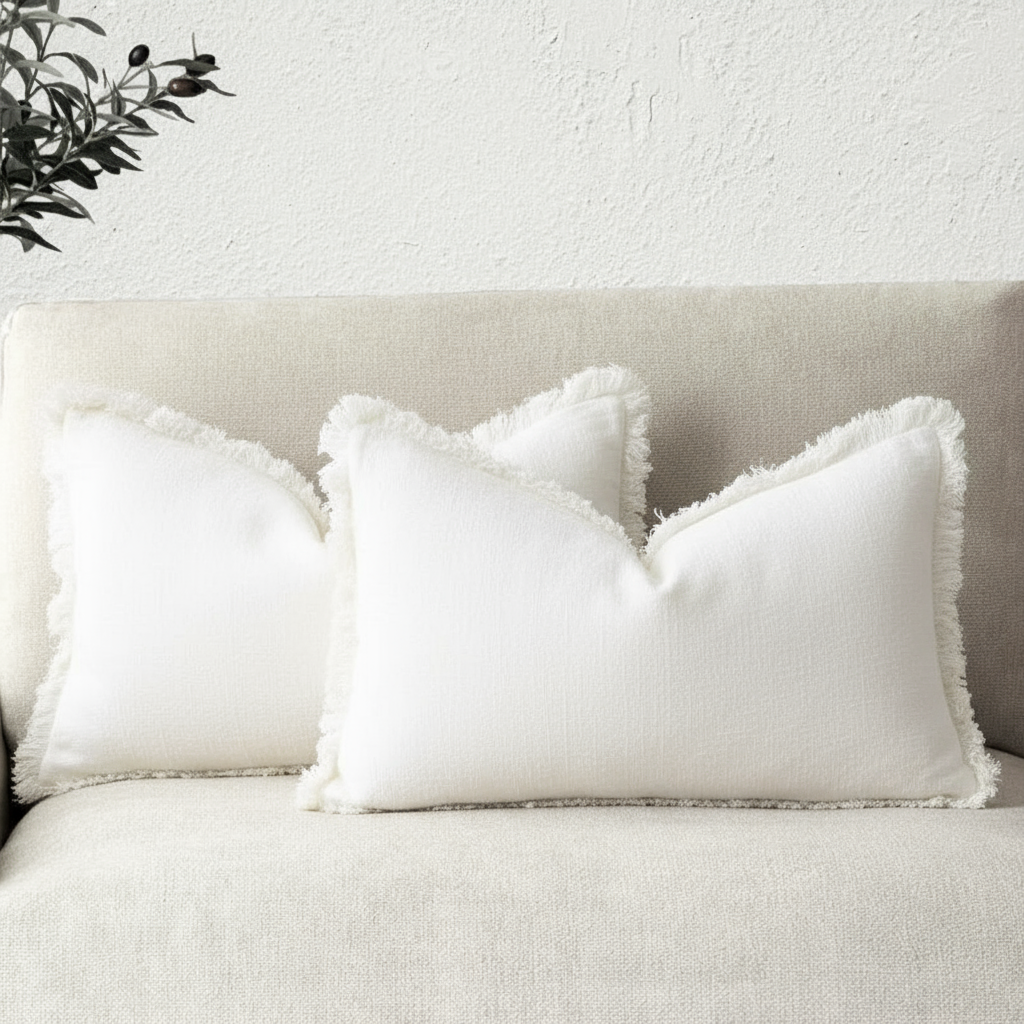 Decoratieve Katoen Linnen Kussenslopen Luxe Woonaccessoire Set van 2