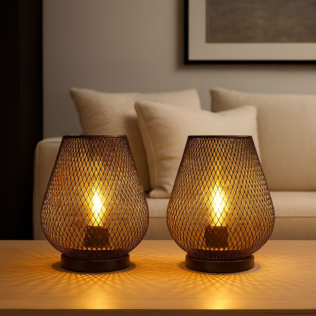 Ore – Metalen Tafellamp met Draadwerk & Warm LED-licht