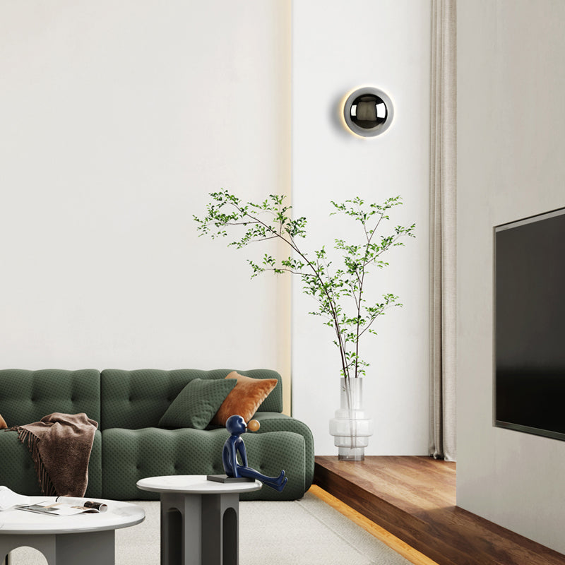 Ronde LED Wandlamp van Glas & Metaal