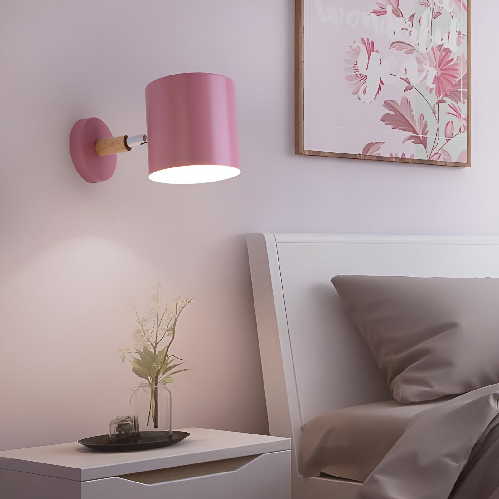 Verstelbare Scandinavische Wandlamp met Pastel Design – Warm Licht & Elegant Interieuraccent