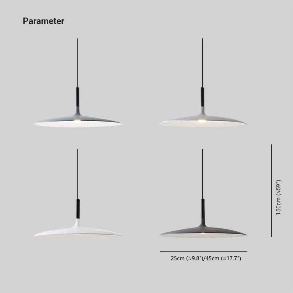 Suspension Minimaliste Moderne à Forme Épurée avec Éclairage LED