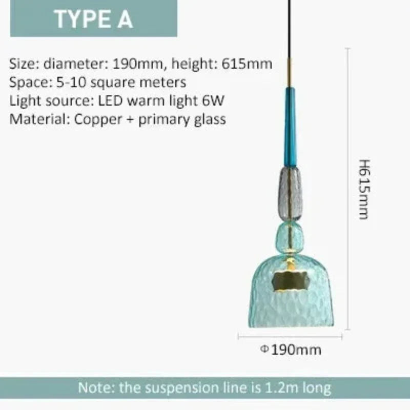 Macaron Glazen Hanglamp – Kleurrijk & Modern – Speels Design