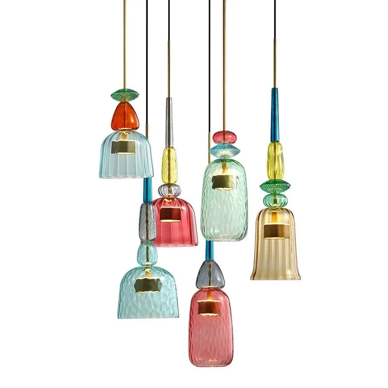 Macaron Glazen Hanglamp – Kleurrijk & Modern – Speels Design