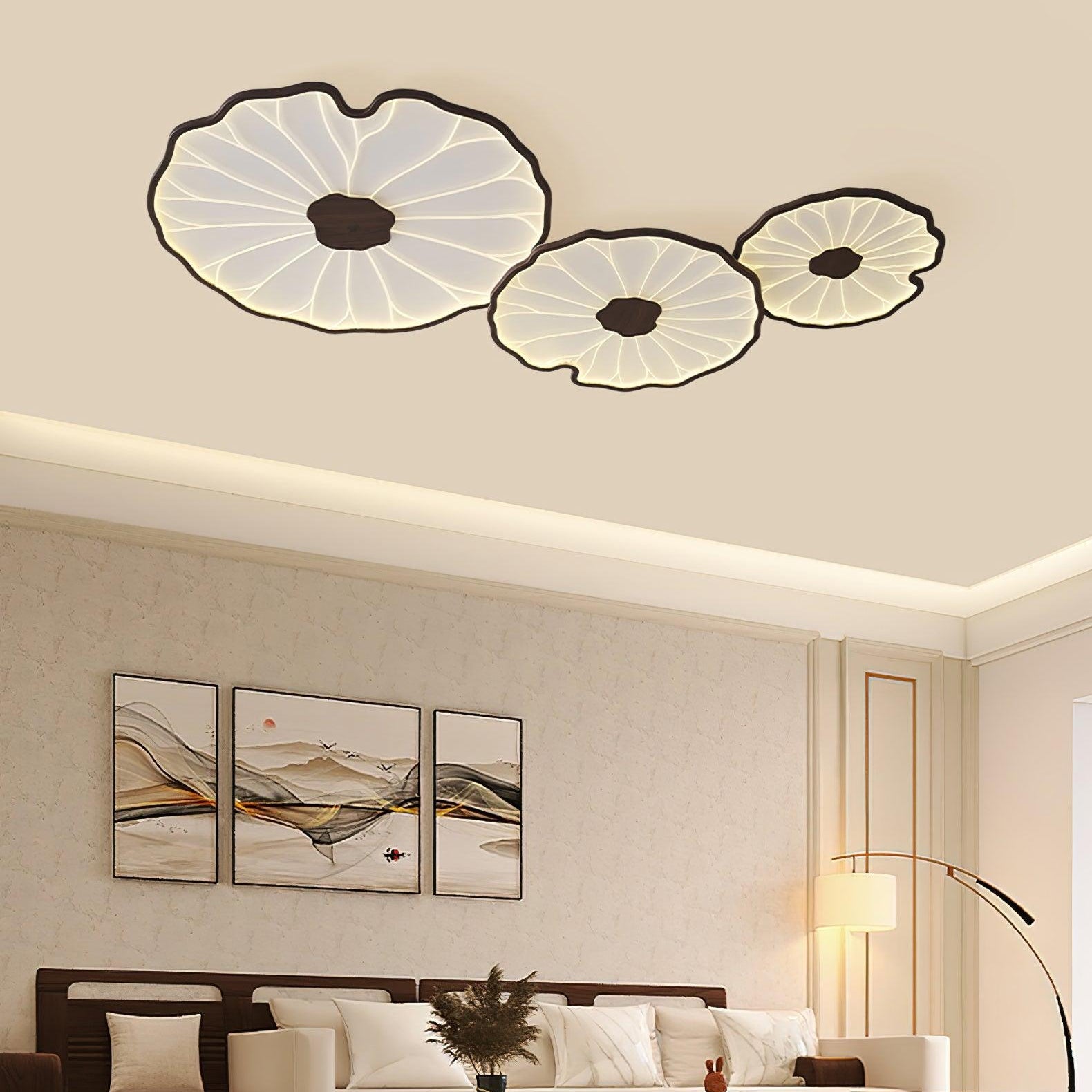 Moderne LED Plafondlamp met Houtlook Afwerking