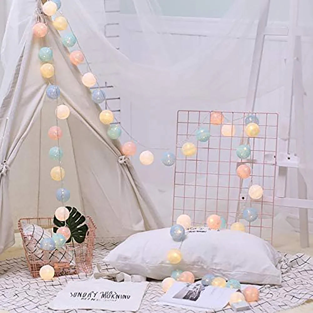 Katoenen Lichtbollen Slinger – Creëer Sfeer en Warmte in Elke Ruimte