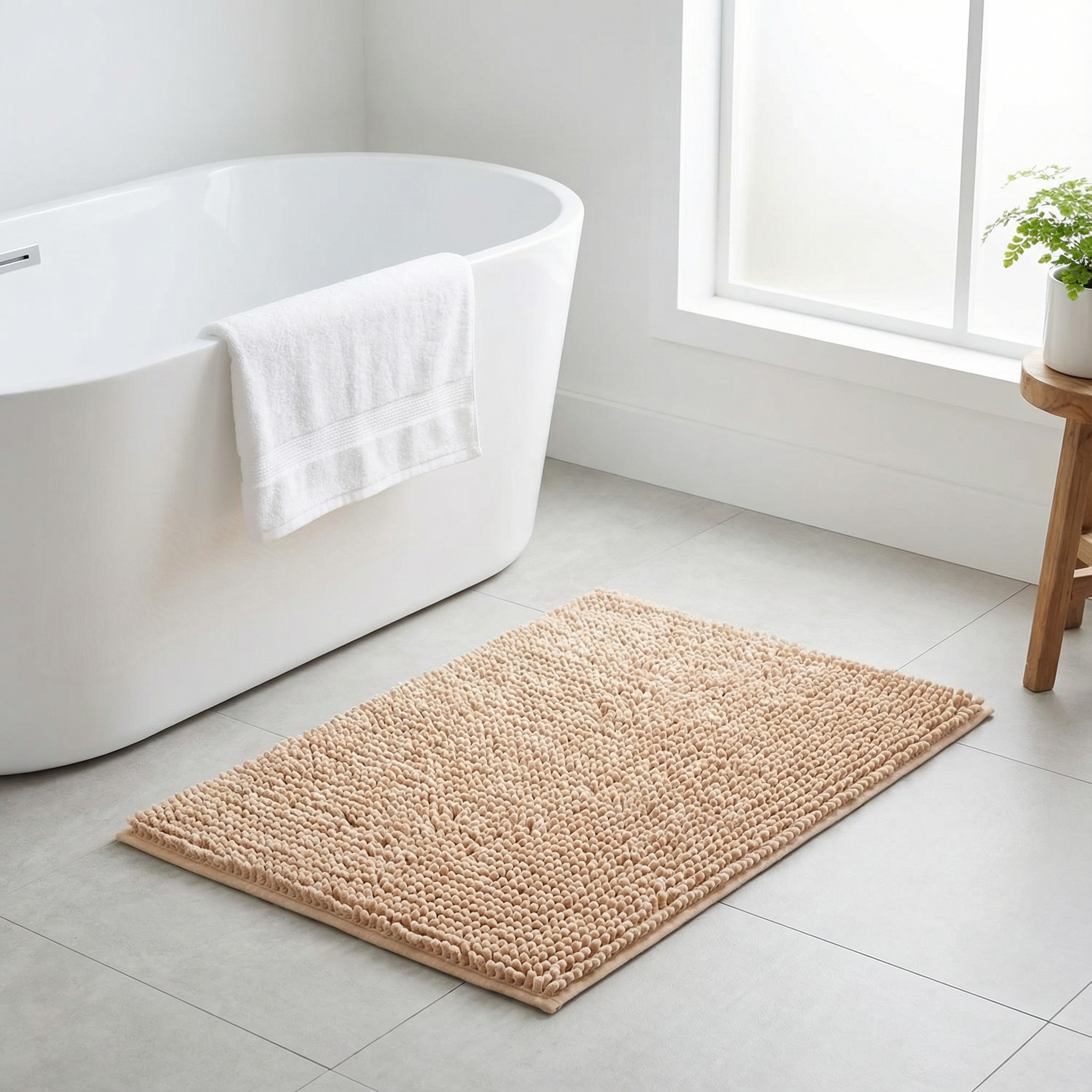 Absorberende Chenille Badmat | Zachte Antislip Microvezel Badkamermat