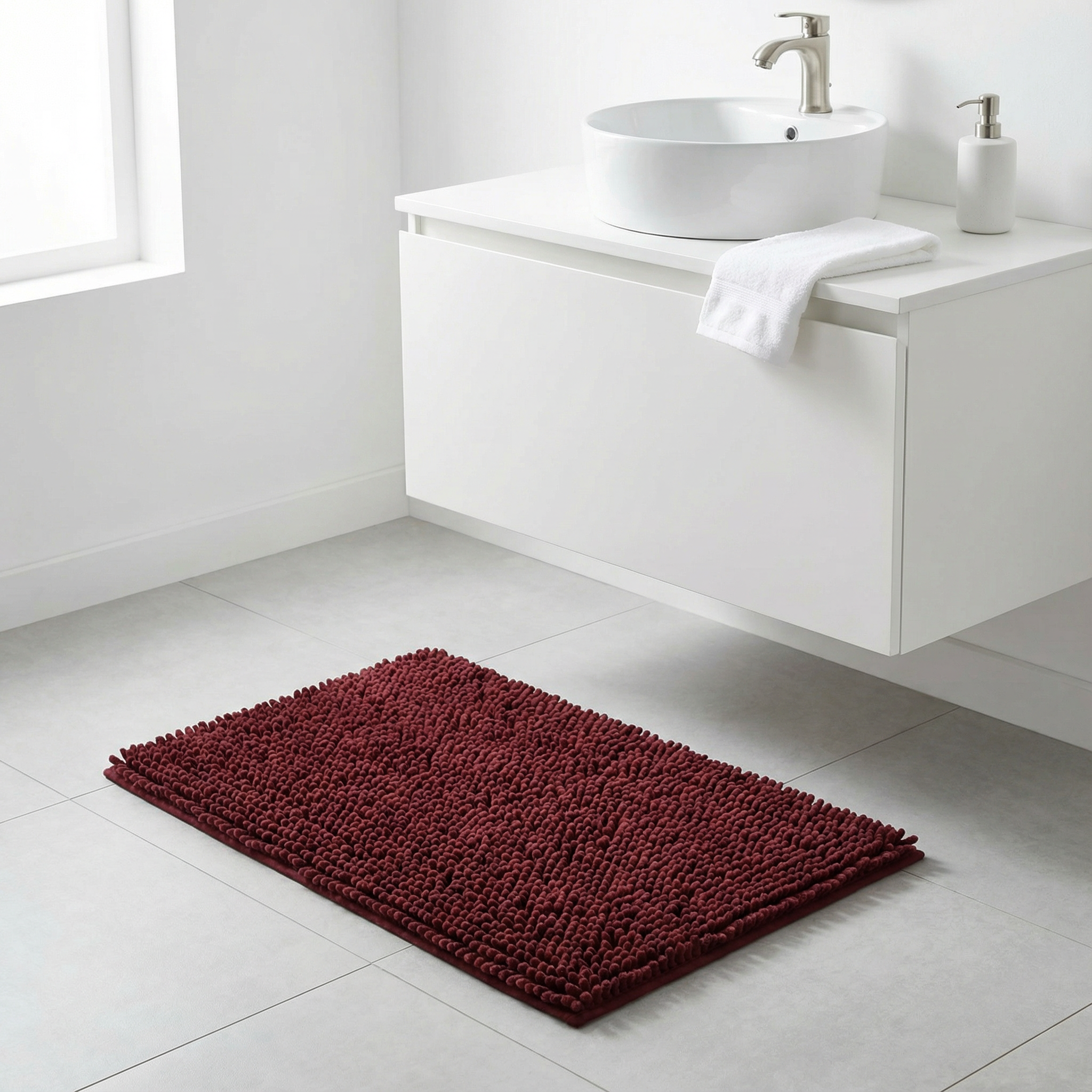 Absorberende Chenille Badmat | Zachte Antislip Microvezel Badkamermat